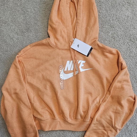 Nike Orange Crop Hoodie Women's Size M - Picture 1 of 5